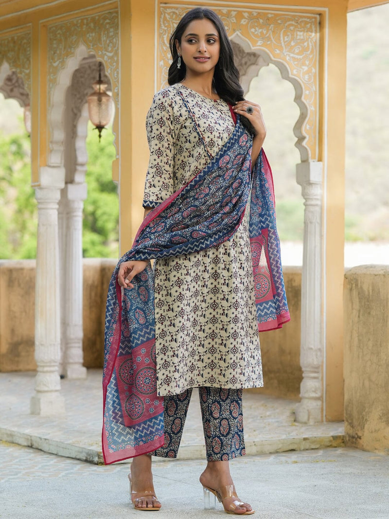 women pure cotton kurta with pajama kurti dupatta set pant rangdeep fashions